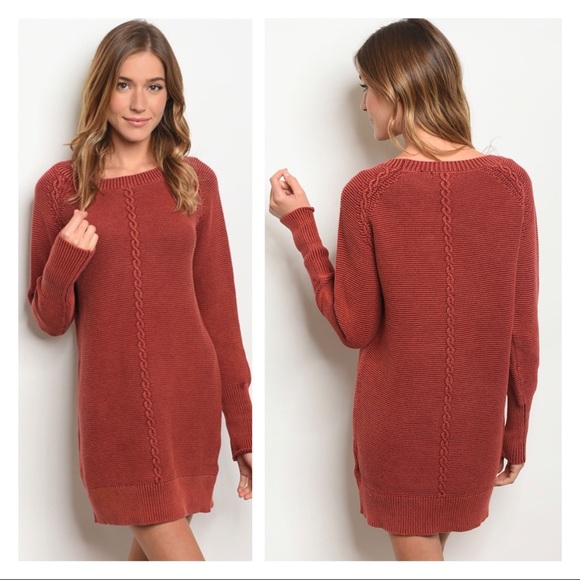 rust sweater dress